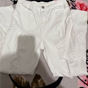 Almost Famous White Distressed Skinny Jeans